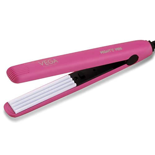 Image of VEGA PROFESSIONAL Mighty Mini Hair Crimper for Salon, Ultra Quick Heat-up, Overheating Protechtion Tecnology, Salon Finish at Home, Suitable for All Hair Types, (VPVMS-09)