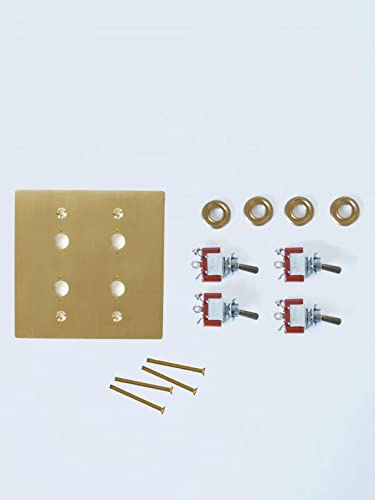 【再販】真鍮プレート★4枚セット★ 真鍮スイッチプレート 4口［受注生産品］