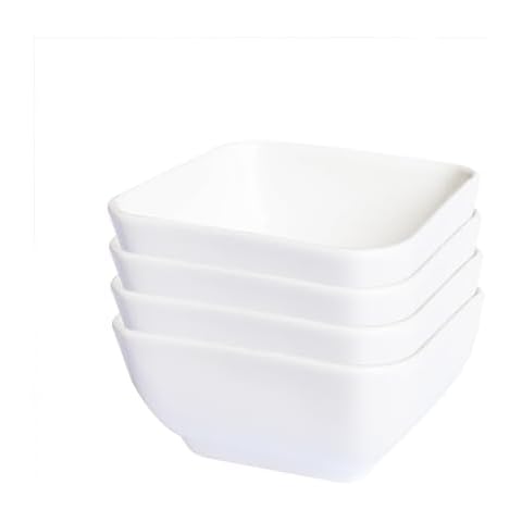 Pirhosigma 4 pcs Square Porcelain Soy Sauce Dish Cover