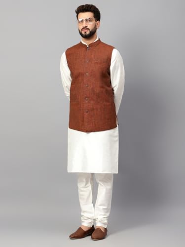 Image of LATEST CHIKAN Men's Traditional Cotton Nehru Jacket /Waistcoat