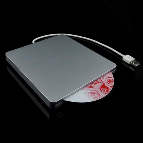 Lectora externa DVD y quemadora CD USB 3.0 plateada miniatura 3