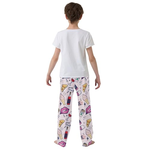 ZZKKO Wine Fashion Pink Boys Pants for Kids Jogger Pants with Pockets S-XL3
