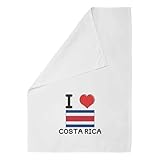 Azeeda 'I Love Costa Rica' Weißes Geschirrtuch aus Baumwolle (TW00026491)