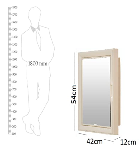 Image of CIPLA PLAST Glam Mirror Cabinet for Bathroom | Multipurpose Bathroom Shelf | Wall Mounted Shelves | Cabinet for Storage | Shelves | (BRC-930)