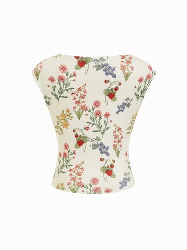 Image of CIDER Boat Neck Tops for Women Sleeveless Ruched Crop Tank Tops | Slim Fit, Trendy Summer Outfits, Casual Tee Shirt