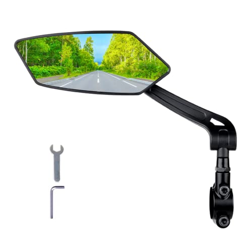 Espejo retrovisor de bicicleta de alta definición de gran vista, espejo retrovisor de bicicleta ajustable de 360°, fácil de instalar, espejo retrovisor de bicicleta de montaña y bicicleta eléctrica(1