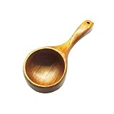 BTYONON Kitchen Scoop Ladle Wood Water Scoop Spoon Wooden Rice Spoon Bath Salt Scoop Kitchen Serving