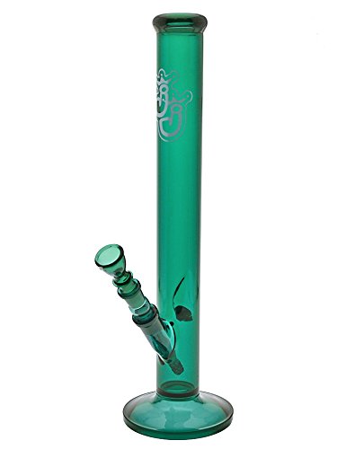 Jelly Joker vollständig grüne Glasbong, mit Chillum und Köpfchen - 45cm, 18,8mm - Head&Nature Bong-Kollektion