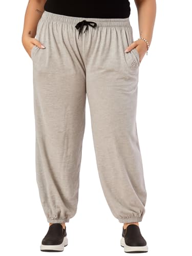 Image of ALZA Women's Cotton Oversized Joggers with Utility Pockets - Loose Fit High Waisted Track Pants for Gym, Yoga & Travel - Lightweight All-Season Lounge Sweatpants