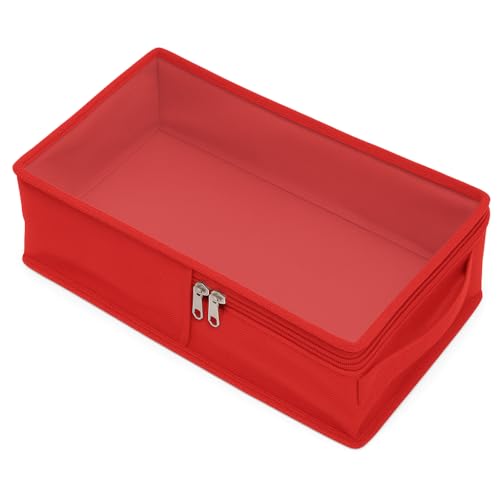 Image of Red Shoe Box for Travel & Storage | Men's Shoe Organizer Bag, Pouch & Cover | Waterproof Rexine Shoe Bag for Sports Shoes, Sneakers, Boots & Dress Shoes | Essentials Pack of 1
