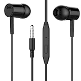 JBL T110 - Cuffie intrauricolari con microfono, auricolari cablati da 3,5 mm, suono puro dei bassi, telecomando per smartphone, PC (nero)