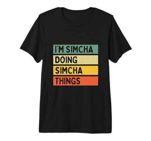 Detto sarcastico in colori retrò e vintage con testo invecchiato, divertente idea regalo personalizzata per tutti con umorismo, sarcasmo e nome Simcha.