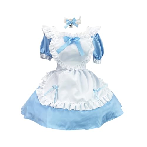 Generisch Vestido de Lolita para mujer, disfraz de cosplay, vestido Kawaii, vestido elegante de noche, vestido midi monocolor, informal, vestido de fiesta, informal, ajustado, vestido de ocio, ropa de
