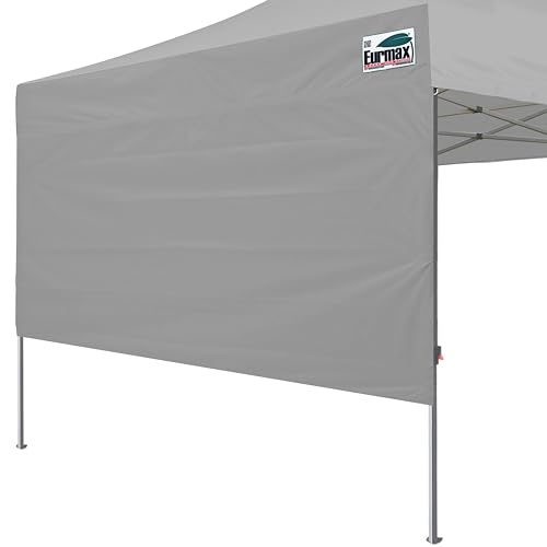 Image of Eurmax USA 10x4.8 Pop Up Canopy SunWall-UV Protection for Tents,Blocks Sunlight&Wind,Water Resistant Side Wall Only,Easy Hook & Loop Installation,Fit for 10FT Straight Leg Shelters&Gazebo,Grey