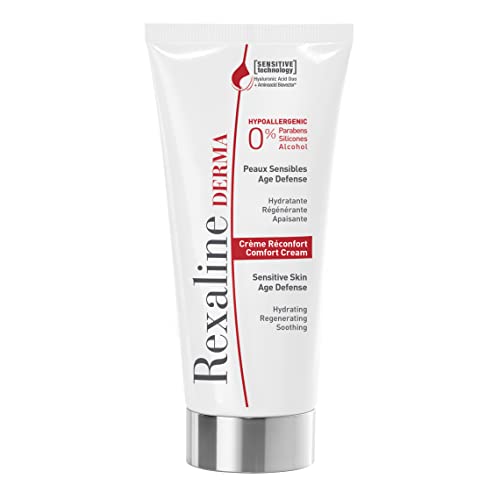 Rexaline - Crema Confort - Hidratante - Regeneradora - Calmante - Crema facial dermatológica e hipoalergénica - Crema anti-rojeces y anti-irritaciones - Ácido hialurónico - Piel sensible - 50ml