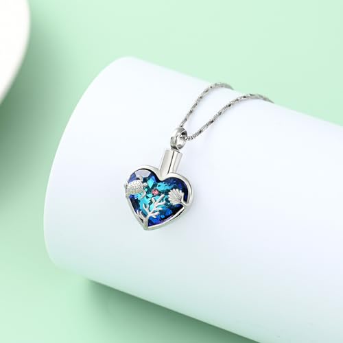 Yinplsmemory Sea Turtle Urn Necklaces for Ashes for Women Men Stainless Steel Crystal Heart Urn Locket Pendant Keepsake Memorial Cremation Jewelry3