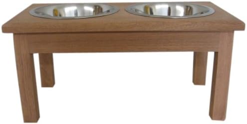 Classic Pet Beds 2-Bowl Traditional Style Mahogany Pet Diner, Medium, 2-Quart