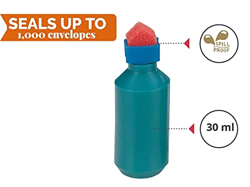 1Intheoffice Envelope Moistener, Envelope Sealer Bottle Wedge Sponge, Tipped Squeeze Bottle, Spill Proof (4 Pack) #TOP5
