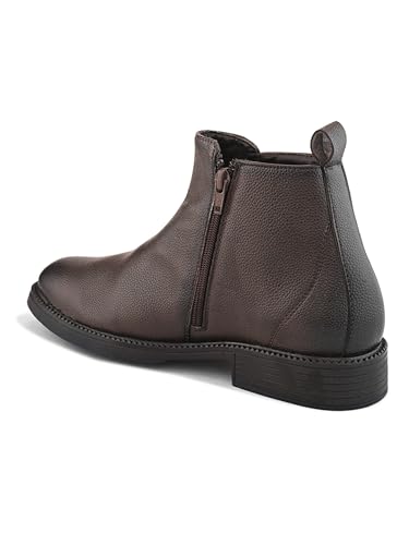 Image of STANPHORD Men Chelsea Ankle Boots | PU Zip Closure | Solid High-Top Casual Semi-Formal | Cushioned Insole | Office Outdoor Travel Wear (TPSL S16)