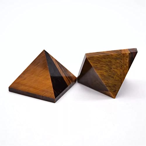 Pyramide oeil de tigre jaune pour décorer un bureau zen et moderne
