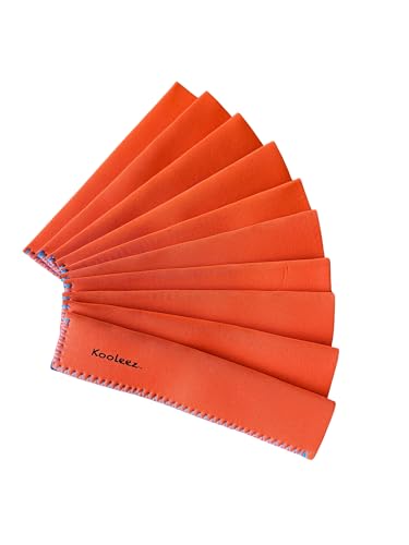 Koverz Kooleez Ice Pop Sleeves, Insulated Neoprene Sleeve for Freezer Pop/Ice Pop, Popsicle Holders for Kids, Washable and Reusable, 10-Pack Orange