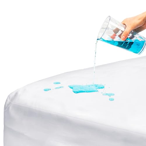 Image of DMI Waterproof Mattress Protector, Mattress Pad, Waterproof Mattress Cover, Bed Pad and Bed Cover, Encased Zippered Fit, Queen (Pack of 1), White