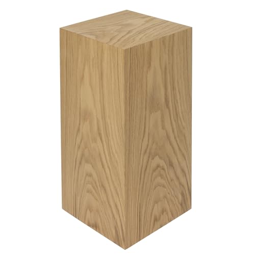DECOKTIVO Colonna decorativa esclusiva in rovere impiallacciato – fatta a mano e rifinita con olio-cera, colonna espositiva, colonna per piante, tavolino / sgabello, rovere europeo, 60x30x30 cm