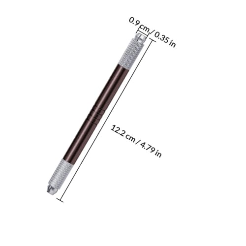 Bolígrafo para tatuajes de cejas manual en aleación de aluminio liviana con doble punta 2