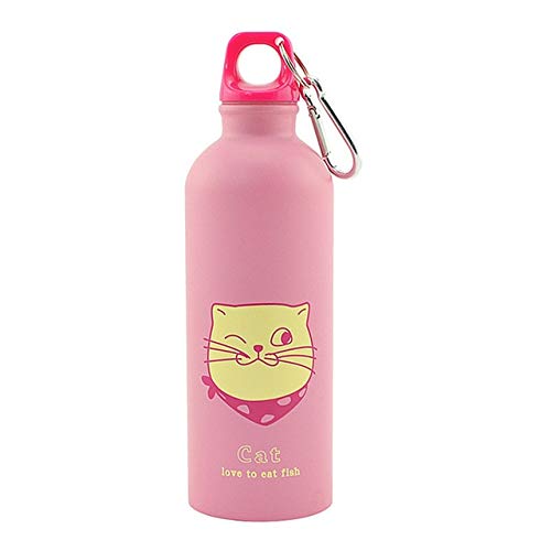 UGC 500ml Travel Mug Water Bottle School Office Bottle Cup Thermos Outdoor Bicycle Portable Sports Cycling Camping Bottle With Hook Pink