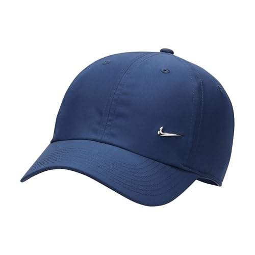 NIKE FB5372-410 U NK DF Club Cap U CB MTSWSH L Hat Unisex Niños Marino Medianoche/Plata Metalizado Tamaño M/L