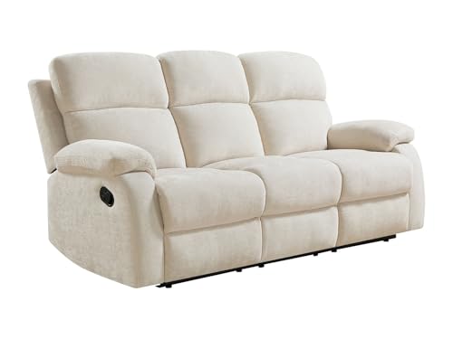 Vente-unique - Sofá Relax 3 plazas Tolzano - poliéster - Beige