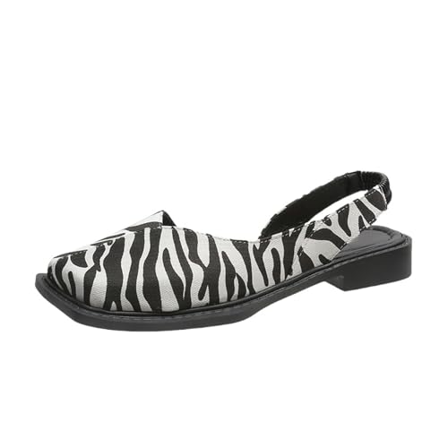Sandalias planas para mujer, pantuflas de verano con punta cuadrada, moda sencilla, para casa, al aire libre, zapatos planos, zapatillas de negocios, sandalias de ocio para playa, piscina, interior y