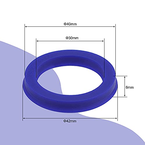 MECCANIXITY UHS Radial Shaft Seal 30mm ID x 40mm OD x 6mm Width PU Oil Seal, Blue Pack of 2