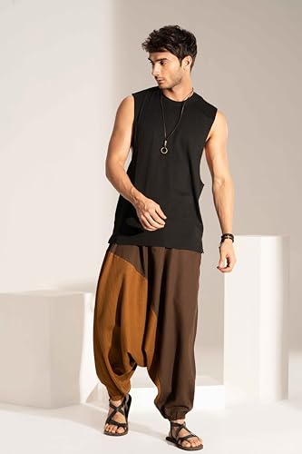 Image of The Veshti Company Stylish Harem Pants for Men's Cotton Hippie Style Baggy Oversized Yoga Pajama Pant