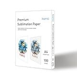 kamo Sublimationspapier für Wärmeübertragung, A4, 210 x 297mm, 100 Blatt, 120 gsm, kompatibel mit allen Tintenstrahldruckern