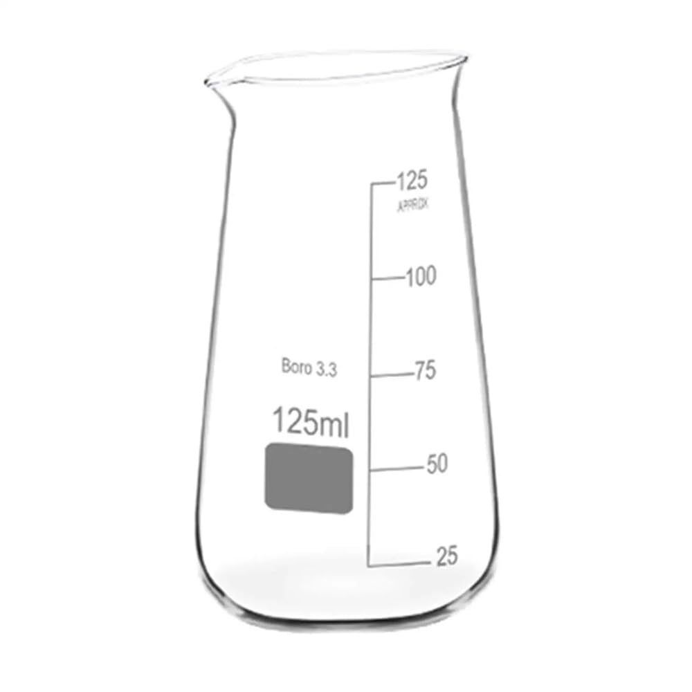 Vaso cónico de vidrio for laboratorio, cristalería química de tres esquinas.(250ml 2Pcs)