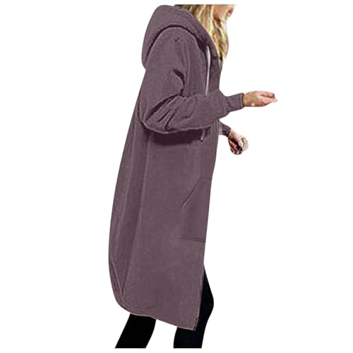 Sweat à capuche femme veste longue pour l'automne en taille XL