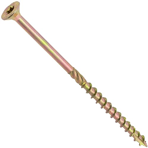 AERZETIX - C69152 - Juego de 25 Tornillos para madera Ø6x120mm con cabeza fresada - con huella estrella Т30 - en acero galvanizado - carpintería contrachapado aglomerado melamina terraza tablero viga