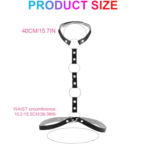 Nicute Leather Body Harness Black Punk Chest Belt Rave Accessories for Women2