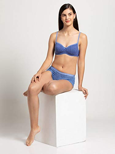 Image of Jockey 1723 Women Wirefree Padded Super Combed Cotton Elastane Stretch Medium Coverage T-Shirt Bra with Lace Styling
