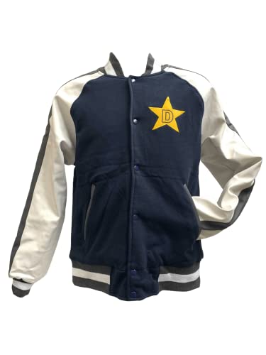 Image of Dandy Star Logo Baseball Jacket - Everyday Wear & Cosplay Costume - Anime TV Show Gift - Blue Letterman D Coat