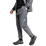 Under Armour Vanish Hybrid Track Pants for Men - Castlerock, Relaxed Fit, Breathable 100% Polyester Fabric, Adjustable Drawcord Waist, Cuffed Ankles & Secure Back Pocket - (Small, Grey)