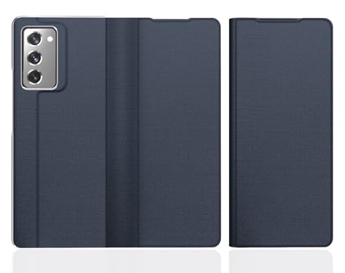 Image of WHITBULL Stylish Leather Case with Built-in Card Slot Flip Cover Compatible for Samsung Galaxy Z Fold 7 5G (Blue)