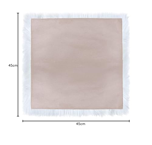 YDFYX Lammfell Schaffell Teppich Kunstfell Dekofell in Super weich Lammfellimitat Teppich Longhair Fell Optik Nachahmung Wolle Bettvorleger Sofa Matte (C-Weiß, 45 x 45cm)