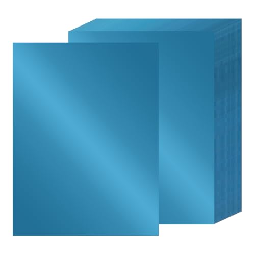 24 Sheets Blue Metallic Cardstock Paper 8.5 X 11