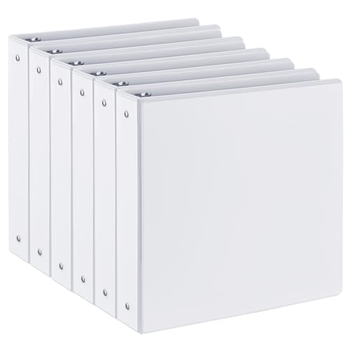 SUIN 1.5-Inch 3-Ring Binders with 2 Interior Pockets, Premium Clear View Presentation Binder Holds 325 Sheets Letter Size, Office School Home,6 Pack