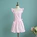 1 PC Elegancki Wiktoriański Pinafore Fartuch Pokoju Koronki Smock Kostium Wzburzyć Kieszenie Białe/Różowe Fartuch domowy kuchnia, restauracja, kawiarnia, go (Color : Pink, Size : 70X60CM)