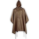 Leicht Diese leichte Wanderregenausrüstung für Herren verfügt über eine praktische Konstruktion, die sich schnell in eine kleine Tasche zusammenfalten lässt, um sie einfach zu tragen. Der lange Army Poncho passt problemlos in einen Rucksack