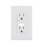 AIDA15 Amp GFCI Outlet, Self-Test Nightlight Electrical Outlet, Tamper-Resistant Receptacle with LED Indicator, Ground Fault Circuit Interrupters, Wall Plate Included, UL Listed (1 Pack, Matte White)