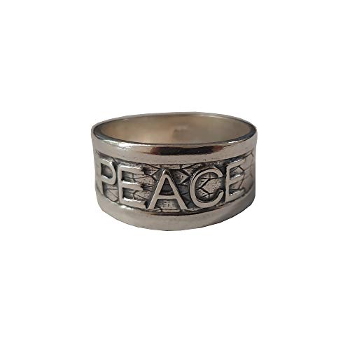 Bague en argent massif poinçonné 925 anneau peace pour homme et femme bijou tendance